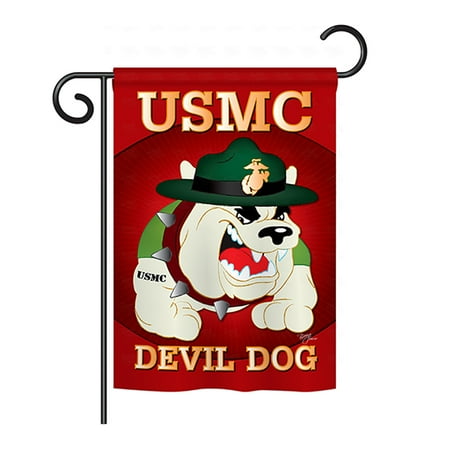 Breeze Decor G158052 Devil Dog Americana Military Impressions Decorative Vertical Garden Flag 13