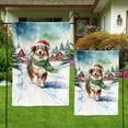 thumbnail image 4 of Hello Winter Australian Shepherd Frosty Morning Walk Welcome Snowy Christmas Garden Flag 12x18in Double Sided Aussie Dog Lover Gifts Outdoor Decor - 02018, 4 of 5