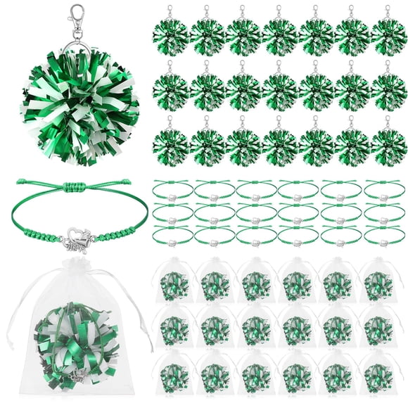Set de 20 Pulseras de Porristas y Llavero de Pompones Ecation