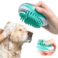 thumbnail image 1 of Cepillo de masaje para baño para mascotas 2 en 1, dispensador de champú para el cuidado de mascotas, cerdas de silicona suaves para quitar el pelo, perfecto para, 1 of 5
