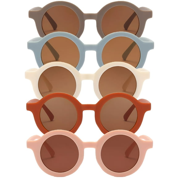 GJX 5Pcs Toddler Sunglasses Age 2-4,Flexible and Light Frame Toddler Sunglasses,Won'T Pressure the Ears Toddler Sunglasses Age 1-2,Multicolor