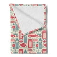 thumbnail image 2 of London Soft Flannel Fleece Throw Blanket, Popular British Culture Elements Retro Colors Flag Patterned Hearts, Cozy Plush for Indoor and Outdoor Use, 50" x 60", Dark Coral Bluegrey, by Ambesonne, 2 of 5