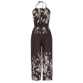 thumbnail image 4 of Ernkv Women's Jumpsuit Fashion Full Length Trousers Jumpsuit For Lady Wife Daughter Girlfriend Flower Print Comfy Lounge Casual Sleeveless Suspender Jumpsuit Coffee M, 4 of 8