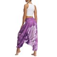 thumbnail image 7 of XIAOFFENN Bootcut Yoga Pants For Women, Womens Baggy Harem Pant Elastic Waist Drop Crotch Pant Lightweight Cotton Casual Wide Leg Beach Yoga Pants Pink Free Size, 7 of 7