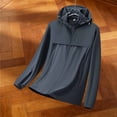 thumbnail image 3 of Daiosportswear Women's Upf 50+ Lightweight Full-Zip Hooded Sun Protection Jacket with Breathable Vents and Elastic Cuffs Gray XXXL, 3 of 5