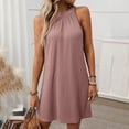 thumbnail image 5 of RUTAYY Swimwear Women Spring/Summer Solid Color Round Neck Sleeveless Loose Dress Tropical Swim Wear, 5 of 8