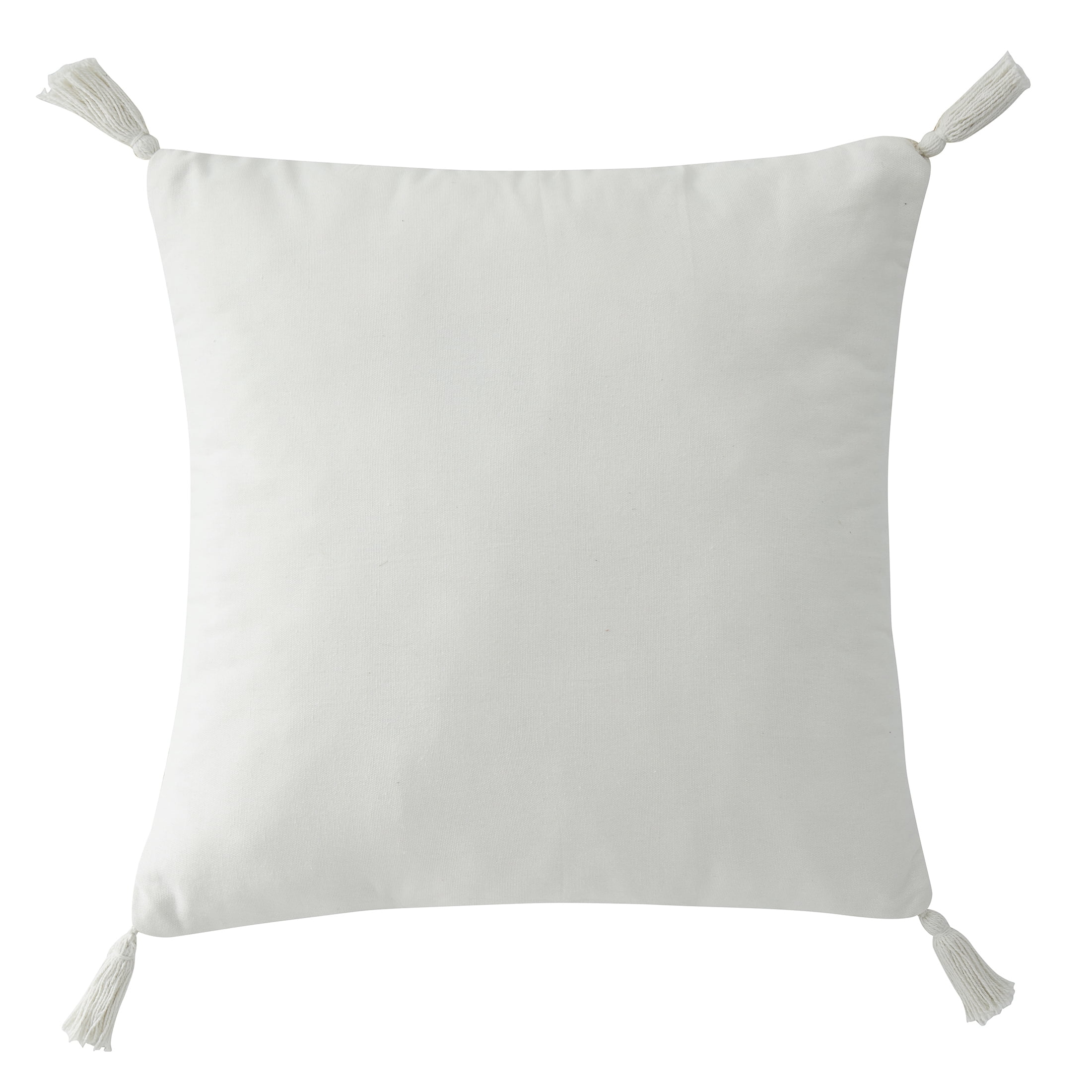 (2 pack) My Texas House Sutton Cotton Tufted Throw Pillow, 20"x20", Coconut Milk