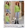 thumbnail image 7 of Hibeli Women Ruffle Trim Mock Neck Long Sleeve Ribbed Edge Knitted Sweaters, 7 of 7