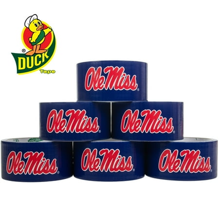 Duck Brand Duct Tape, College Logo Duck Tape, 1.88" x 10 yard, Ole Miss Rebel Black Bears