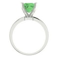 thumbnail image 4 of Clara Pucci 14K White Gold 2ct Green Solitaire Ring for Women, 4 of 8