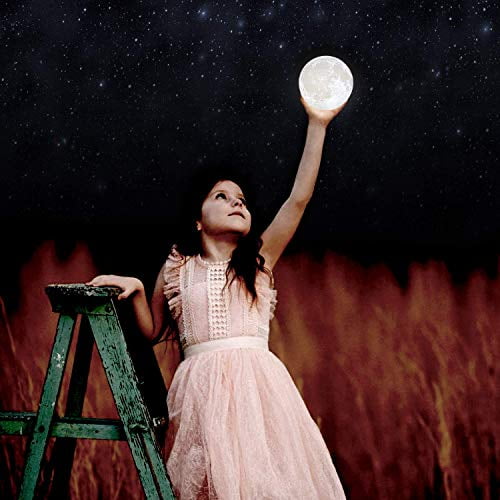 BRIGHTWORLD Moon Lamp Moon Night Light 3D Printed 4.7IN Lunar Lamp for Kids Gift 