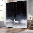 thumbnail image 2 of JOOCAR Night Starry Sky Moon Phase Shower Curtain Black Dark Navy Cloud Stars 72Wx72H Inch White New Moon Sparkly Shiny Galaxy Space Lake Fantasy Goth Polyester Fabric Bathroom Bathtub whit Hooks, 2 of 7
