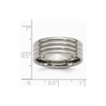 thumbnail image 2 of Titanium Grooved 8mm Polished Band Ring - Size 11, 2 of 2