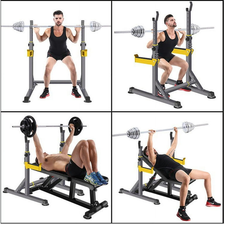Multi Function Barbell Rack Adjustable Squat Weight Bench Press Gym Family Fitness Walmart