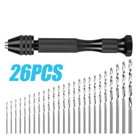 

Tookss 26pcs Mini Micro Hand Drill Bits Set High Hardness Rust-resistant Manual Drill Pin Vise Chuck Diy Tool Set