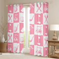 thumbnail image 2 of Feelyou Modern Golf Sport Curtains Pack of 2 (42x84 Each), Pink Patchwork Buffalo Curtains Blackout, Teens Kids Boys Girls Bedroom Curtains, Curtains and Drapes Decor, 2 of 6