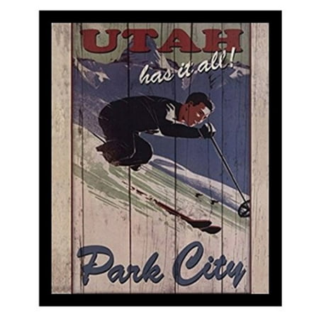 buyartforless Ski Park City Utah Framed Vintage Sports Art Print
