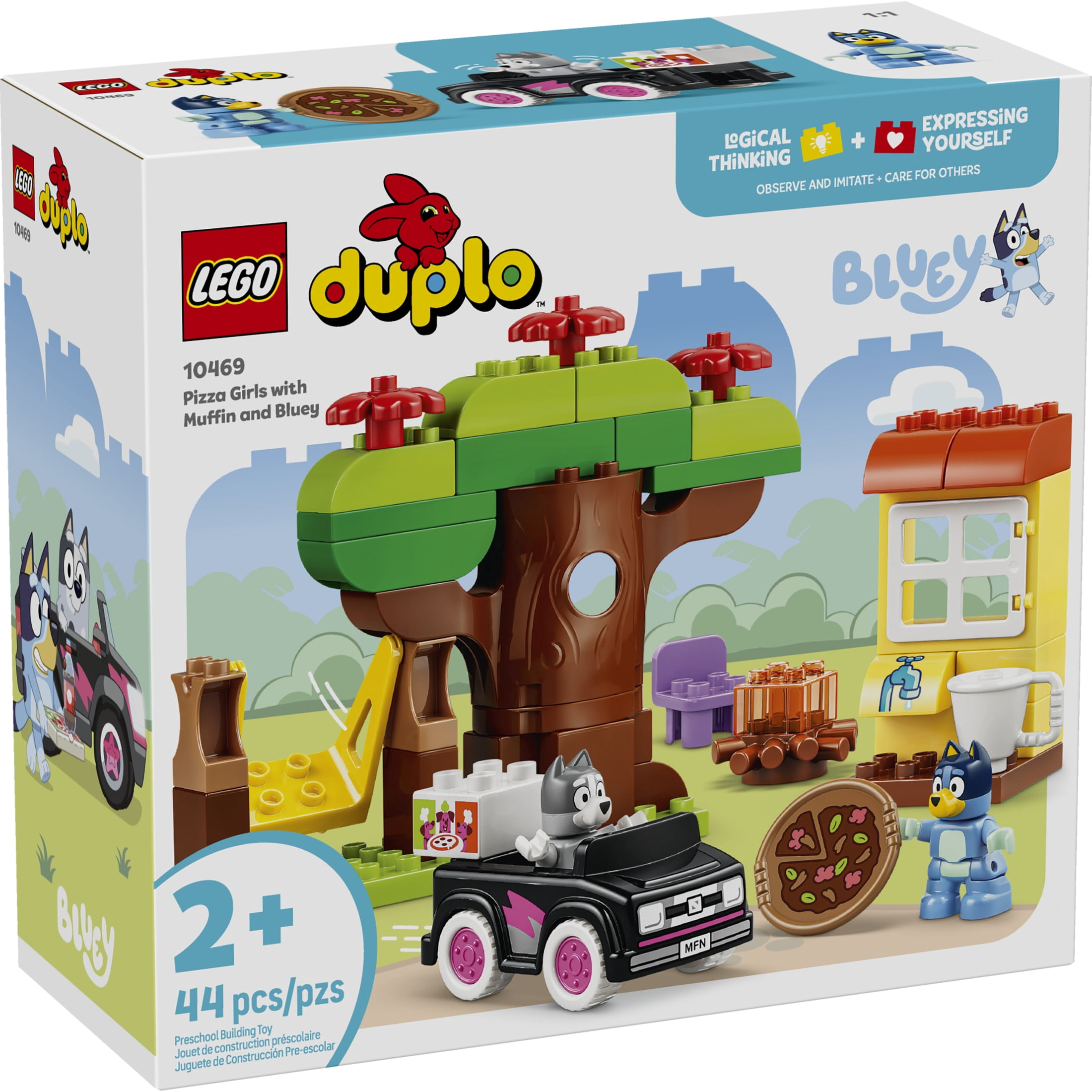 LEGO DUPLO Bluey Pizza Girls with Muffin and Bluey - Learning and Building Toy for Toddlers, Ages 2+ - Bluey Playset with 2 Toy Figures for Boys & Girls - Gift Idea for Birthdays - 10469