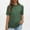 Green, variant on Munlar Tunic Tops for Women Summer Beige 2024 Cool Crew Neck Solid Short Sleeve Blouses M