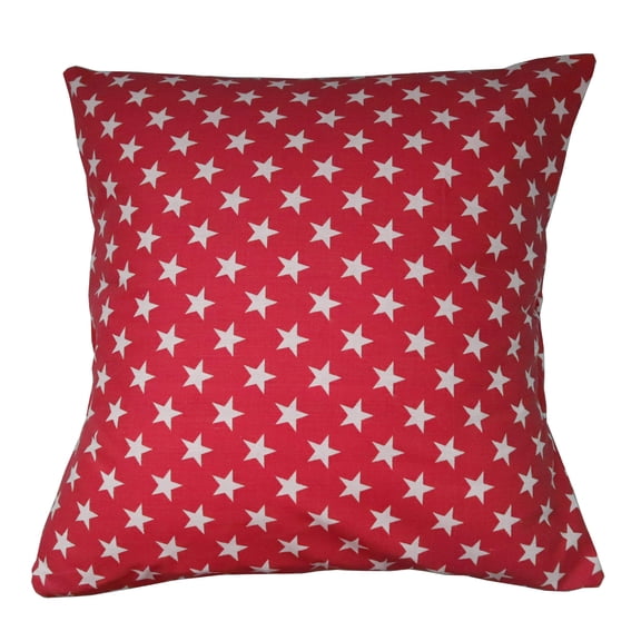 Cotton Stars Print Decorative Throw Pillow/Sham Cushion Cover Red