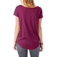 thumbnail image 2 of Ma Croix Womens Scoop Neck Longline Tee Round Bottom T Short Sleeve Modal Shirts, 2 of 6