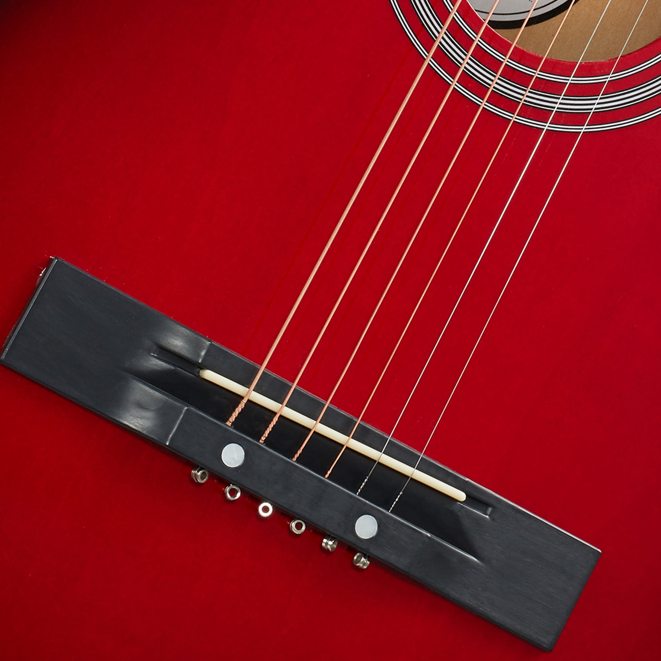 Yunken Full-Size Cutaway Thinline Acoustic-Electric Guitar Package - Premium Tonewoods-Red