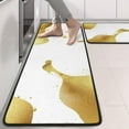 thumbnail image 2 of Kitchen Rugs Sets Of 2,White Gold Splash Pattern Anti Fatigue Kitchen Mat Rugs Non Slip Washable,Decorative Kitchen Floor Mats for Kitchen,Sink,Laundry,17"x47"+17"x47", 2 of 5