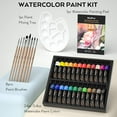 thumbnail image 4 of Nicpro 60Pcs Watercolor Paint Kit, Professional Painting Supplies Set 24 Tube Watercolor Paints, 8 Synthetic Squirrel Brushes, 25 Paper Pad, Palette, Color Wheel, 4 of 8