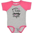 thumbnail image 3 of Inktastic Pretty Eyes and Chunky Thighs Pink Hearts Boys or Girls Baby Bodysuit, 3 of 5