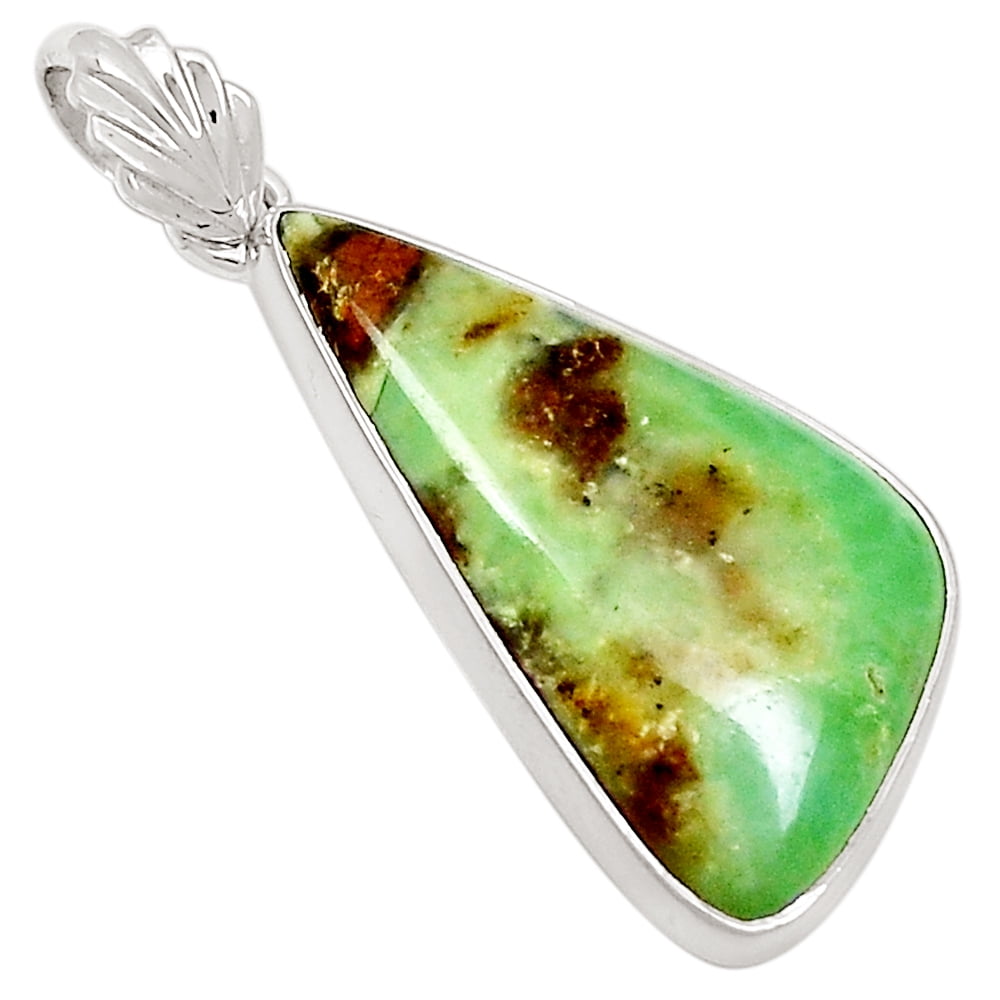 XTREMEGEMS Boulder Chrysoprase 925 Sterling Silver Pendant Jewelry 10802P by