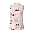 thumbnail image 6 of Lsque Cute Cartoon Panda Print Men's Cotton Blend Sleeveless Muscle Shirts (S-3XL)- Moisture Wicking, Odor Protection, UPF 30+,Large, 6 of 8