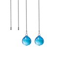 thumbnail image 2 of Crystal Ceiling Fan Pull Chains Pack of 2 40mm Blue Crystal Prism With 2 Free Pull Chain Extension Adjustable Length, 2 of 4
