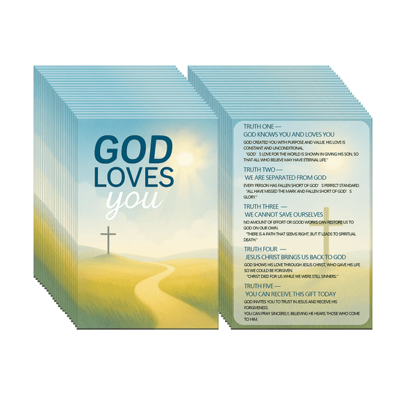 GOD Loves You Inspirational Cards, 4x6 Scripture Encouragement Cards for Faith, Hope & Comfort, Christian Motivational Cards for Sharing & Daily Inspiration, 100-Pack