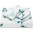 thumbnail image 6 of Chanasya Luxurious 3-Piece Teal Floral Duvet Bedding Sets, King, 6 of 7