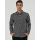 thumbnail image 2 of Camisas de hombre con lunares, manlarga, corte ajustado, estampado, camicon botones Negro 52, 2 of 7