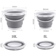 thumbnail image 3 of Premium Collapsible Bucket - Portable Folding Water Container - Space Saving Bucket for Washing Dishes and Person During Camping, Hiking and Home Silicone bucket (5L), 3 of 5