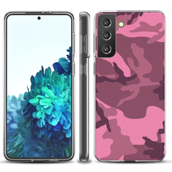 Slim-Fit TPU Protective Phone Case compatible with Samsung Galaxy S21+ 5G / S21 PLUS 5G, by OneToughShield ® - Camo Pink