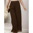 thumbnail image 4 of Weardear Palazzo Pants for Women Dressy Loose Fitting Wide Leg Pants Elastic Waist Chiffon Trousers with Pockets, 4 of 8