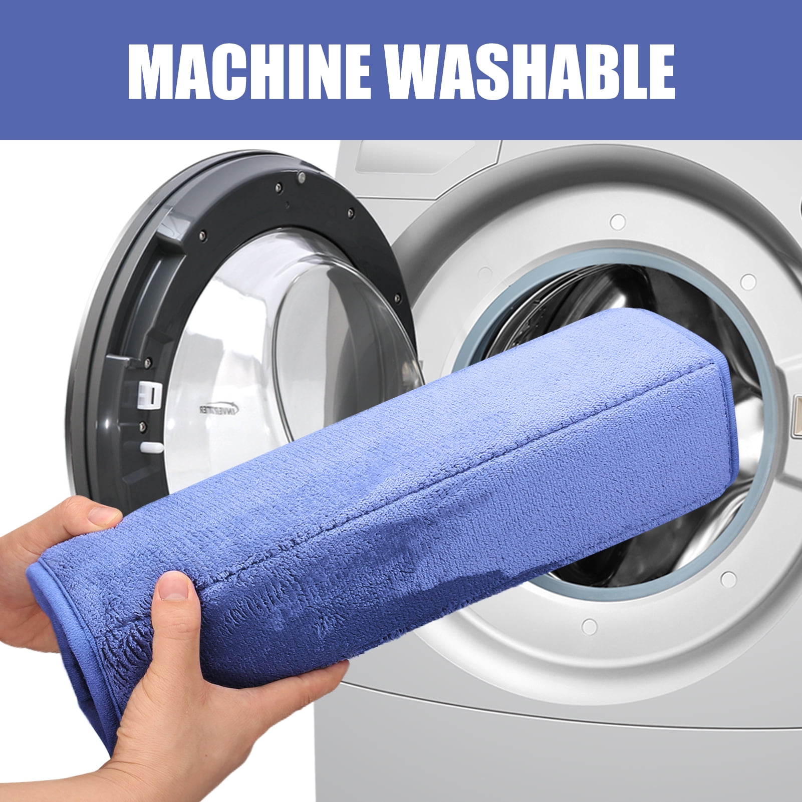 3 Piece Memory Foam Bath Mat Set with U-Shaped Toilet Mat Bathroom Rugs Soft Comfortable Water Absorption Bath Carpet Non-Slip Thick Machine Washable for Kitchen/Living Room(Blue)