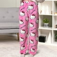 thumbnail image 2 of Fuzzy Halloween Pajama Pants for Women, Hello Cartoon Kitty Flannel Plush Pjs Pants Cute Anime Pajamas Bottom Home Lough Pants Sleepwear, 2 of 8
