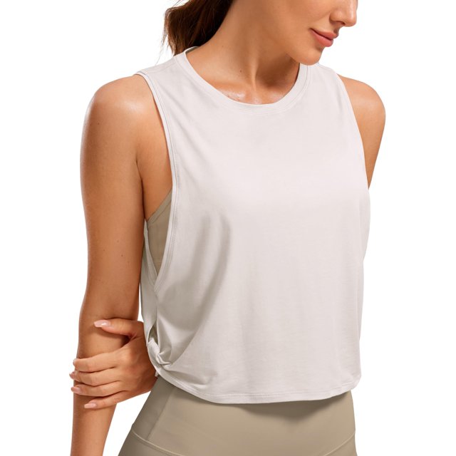 Musculosa CRZ YOGA de Algodón Pima Suelta sin Mangas Blanca XL