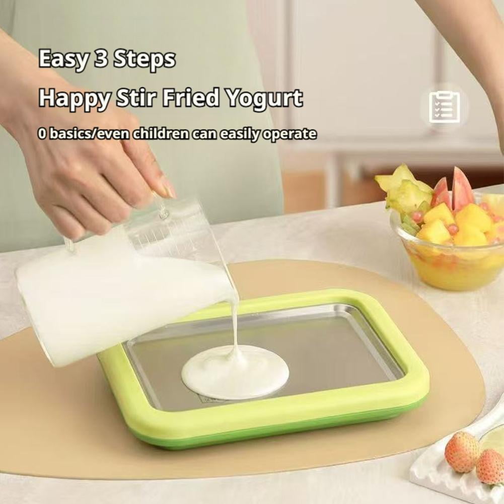 Rolled Ice Cream Maker with 2 Scrapers Instant Ice Cream Maker, Instant Gelato Pan/Roll, Homemade DIY for Fun Parent-Child Activities Families Mint Green