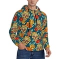 thumbnail image 2 of Naloa Skull And Flowers Men's Casual Hooded Collar Drawstring Hoodies Pullover Sweatshirts Casual Long Sleeve Shirts-4X-Large, 2 of 7