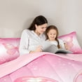 thumbnail image 5 of Homewish Flying Butterfly 2pcs Bedding Comforter Set For Children Teens Female,Stars Bling Glitter Twin Comforter Sets,Gradient Ombre Pink Breathable Bedding Set,Microfiber Bedroom Decor,Reversible, 5 of 8