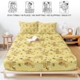 thumbnail image 5 of Full Size Fitted Sheet Set - Summer Bees 3 Piece Bedding Sets 16" Deep Pocket Fitted Sheet with 2 Pillowcases Pastoral Garden Yellow Honey Watercolor Brushed Microfiber Hotel Luxury Bed Sheets, 5 of 9