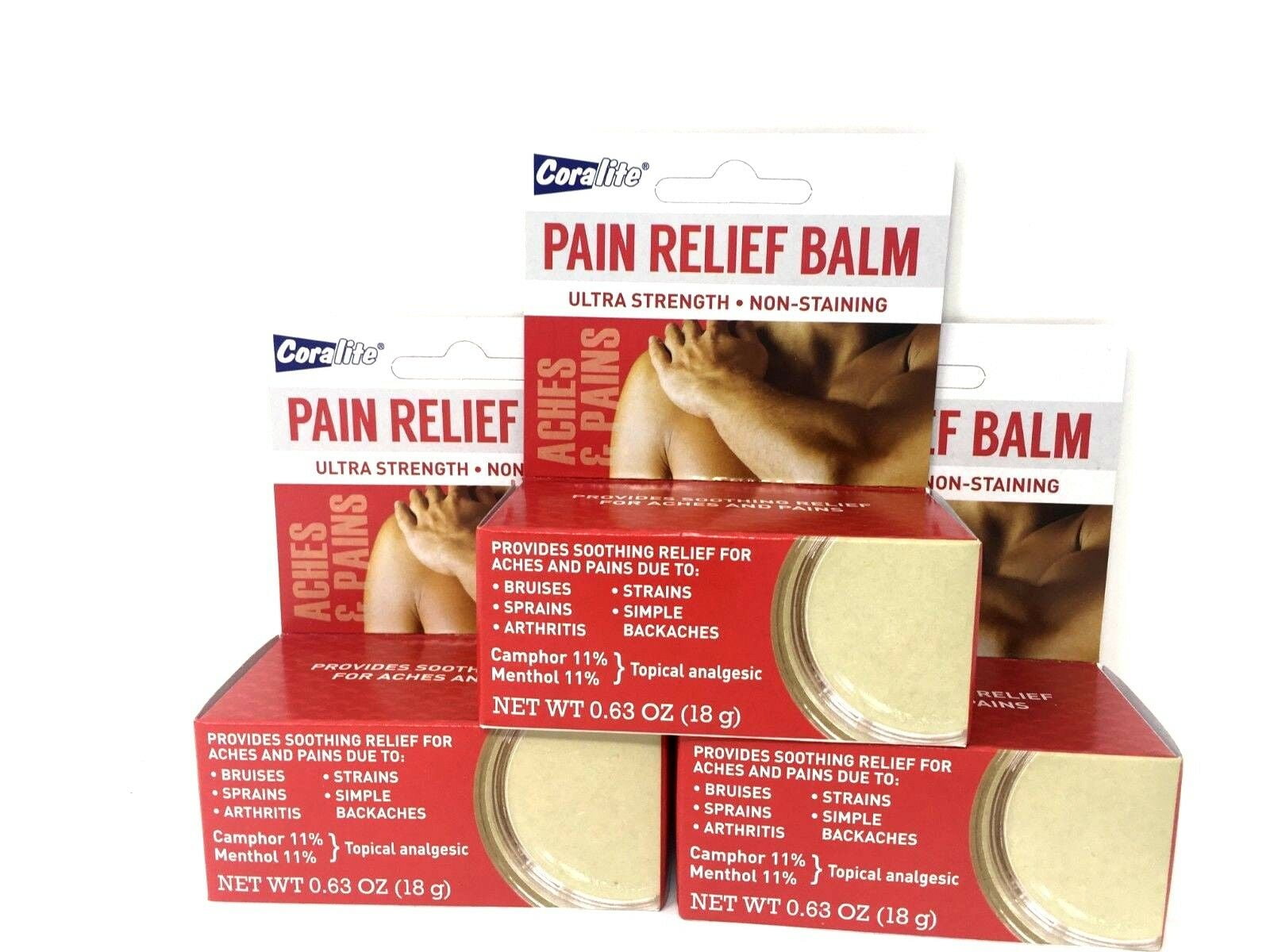 Coralite Ultra Strength Pain Relief Balm NONStraining 0.63 oz (Pack of