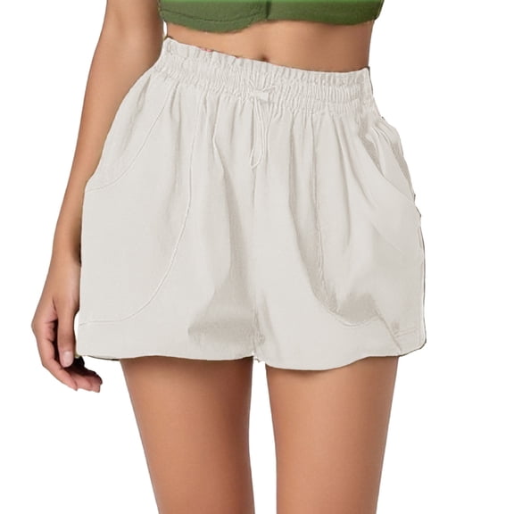 DHFJKG Women Bubble Shorts Casual Summer Loose Fit High Waisted Workout Athletic Comfy Loungewear Shorts With Pockets Trendy Bottoms