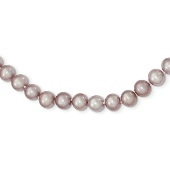 Sterling Silver 7-8mm Purple Freshwater Cultured Pearl Necklace