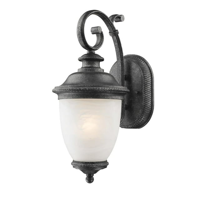 Laurel Designs AFJBI-S Outdoor Wall Fixtures in Dark Slate with White Frost Glass, Pack of 2