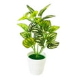 thumbnail image 2 of SPRING PARK Small Potted Fake Bonsai Plant Artificial Flowers for Home Office Table Decor, 2 of 6